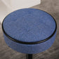 Veynard - Set of 2 - 24" Blue Linen Adjustable Bar Stools with 360° Swivel, Metal Frame for Kitchen and Dining