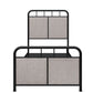 Twin Size Linen Upholstered Platform Metal Bed Frame With Fabric Headboard And Footboard - Brown