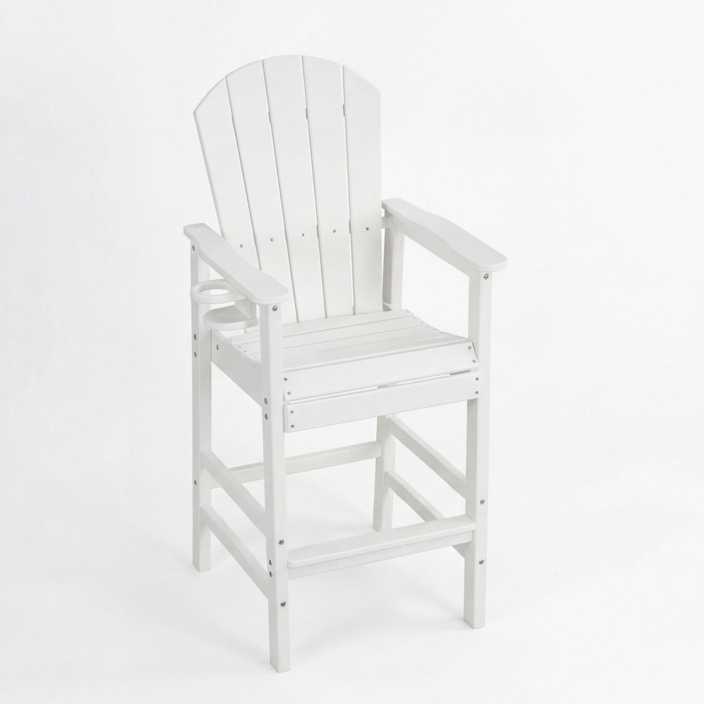 Bar Height Adirondack Chair With Cup Holder And Armrests