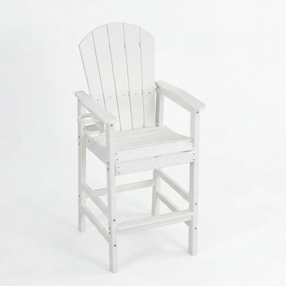 Bar Height Adirondack Chair With Cup Holder And Armrests