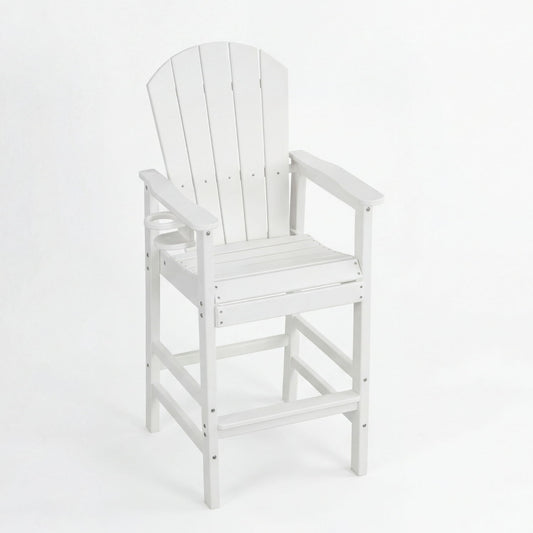 Bar Height Adirondack Chair With Cup Holder And Armrests
