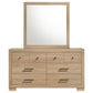 Merritt - 6 Drawer Dresser With Mirror - Light Oak