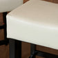 Zerena - Set of 2 - 27" Ivory Leather Counter Stools, Transitional Design for Kitchen & Living Room