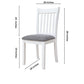Modern Dining Chair, Wooden Back, Cushion Seats (Set of 2)