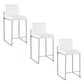 Montere - Set of 3-24" White Velvet Counter Stools Modern Elegance, Comfort