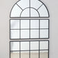 Large Arched Wall Mirror With 3 Separate Sections - Black