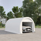 Outsunny - 10' x 16' Carport, Heavy Duty Portable Garage Storage Tent With Large Zippered Door, Anti-Uv Pe Canopy Cover For Car, Truck, Boat, Motorcycle, Bike, Garden Tools, Outdoor Work