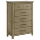 Pelton - 5 Drawer Chest - Oak