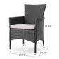 Dimensional Outdoor Dining Chair With Cushion Seat And Iron Frame (Set of 2)