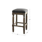 Belfort - Set of 2 - 26" Grey Counter Stools with Solid Wood Frame, Nailhead Trim, Reclaimed Grey Finish, and 100% Polyester Upholstery