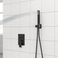 Dual Shower Head System With Square Rain Shower And Rough In Valve