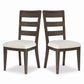 Upholstered Dining Chair With Ladder Back Design (Set of 2)