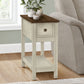 Accent End Table, 2 Tier, Narrow, Lamp, Storage Drawer, Charming Design