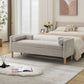 Upholstered Corduroy Flip Top Storage Bench For Living Room