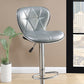 Hawthorne - Set of 2 - 24” Adjustable Silver Faux Leather Counter Stools with Chrome Base