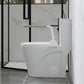 Upgraded Design Armrest, With Glossy Gw 007 1 Piece Toilet With Tornado Flush, Soft Close Seat, Dual Flush Map 1000G, Comfort Chair Seat - Gloss White
