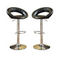 Hutchinson - Set of 2 - 26" Black Faux Leather Adjustable Bar Stools with Chrome Base