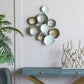 Contemporary Metal Wall Decor Accent - Golden / White
