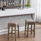 Evora - Set of 2 - 26" Gray Backless Faux Leather Counter Stools for Kitchen Island