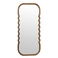 Oversized Wooden Floor Mirror With Unique Frame - Brown