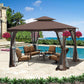 Patio Gazebo Tent With Ventilated Double Roof And Mosquito Net