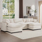 Modern Oversized Modular Cushion Sofa With Ottoman, Low Back, Deep Seating Sofa Set