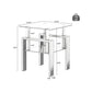 Modern Tempered Glass Tea Table, End Square Table For Living Room - Black