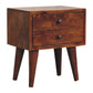 Mini Modern Bedside Table - Chestnut