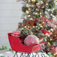 Iron Sleigh Large, Distressed Christmas Santa Sleigh Holiday Decoration