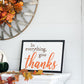 Thanks Wall Sign, Wall Art Decor For Harvest Festival Fall Festival & Thanksgiving Table Decorations (Set of 2) - Black / Orange / White