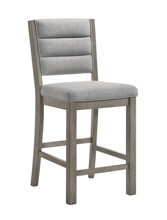 Santorini - Set of 2 - 26" Rustic Grey Upholstered Counter Height Dining Chairs