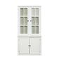 Retro Style Hutch Cabinet With Glass Door, China Cabinet For Home