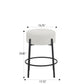 Madison - Set of 2 - 24" Fixed-Height Counter Stool with Beige Upholstered Round Seat and Non-Slip Support