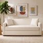 3 Seater Sofa With Wrap Around Armrests And Throw Pillows, For Living Room - Oatmeal
