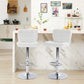 Lan - Set of 2 - 30" White Wingback Swivel Bar Stools, Adjustable Height, Chrome Base, Modern Design