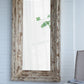 Full Length Rectangle Floor Mirror With Distressed Wood Frame - Brown