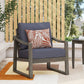 Samwell - Club Chair Outdoor Seating Acacia Wood - Dark Gray