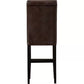 Harlan - Set of 2 - 24" Brown PU Leather Counter Stools with Gold Rivets and Black Rubberwood Legs