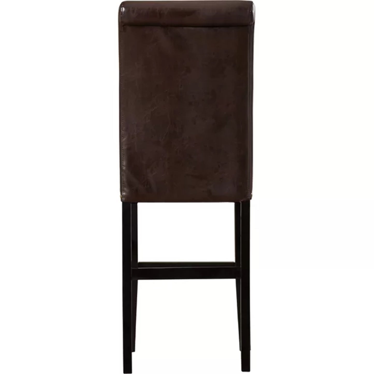 Harlan - Set of 2 - 24" Brown PU Leather Counter Stools with Gold Rivets and Black Rubberwood Legs