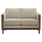 Fisher - Upholstered Panel Arm Loveseat - Taupe