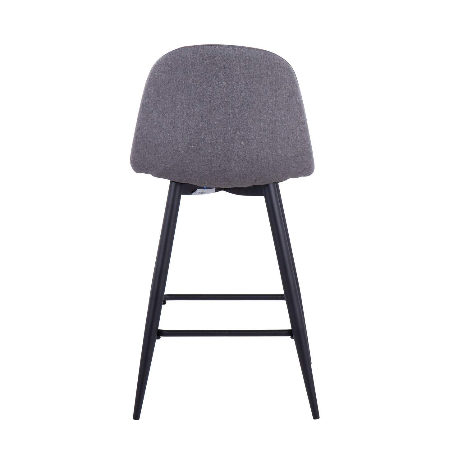 Harma - Set of 2 -27" Charcoal Upholstered Mid-Century Modern Counter Stools with Black Metal Frame