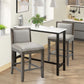 Horizon - Set of 2 - 25.5" Grey PU Leather Upholstered Counter Height Bar Stools with Back and Rubber Wood Frame