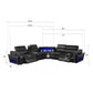 Nova - Sectional With Bluetooth Speaker, LED And Lifting Wine Cabinet
