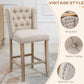 Bridgemore - Set of 2 - 26" Beige Counter Height Bar Stools with Solid Wood Legs