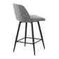 Thyveron - Set of 2 - 26" Contemporary Swivel Counter Stools in Grey Noise Fabric with Black Metal Frame and Square Footrest