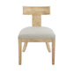 Contemporary Fabric Upholstered Side Dining Chairs Set With Curved Back
