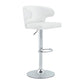 Adjustable Swivel Bar Chair With High Back Support For Kitchen Counter (Set of 2) - White / Silver