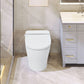 Heated Seat Smart Toilet Without Bidet, Upmarket Compact Dual Flush Toilet 1 / 1.28 Gpf, Tank Less Toilet With Adjustable Temp Heated Seat, Foot Sensor Flush - White Night Light, Knob Control, Power Out