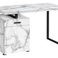 Computer Desk, Home Office, Laptop, Left, Right Set-Up, Storage Drawers, Work, Marble Look Laminate, Contemporary, Modern - White