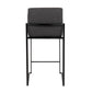 Lehis - Set of 2 - 24" Black Steel & Charcoal Fabric High Back Counter Stools, Contemporary Design